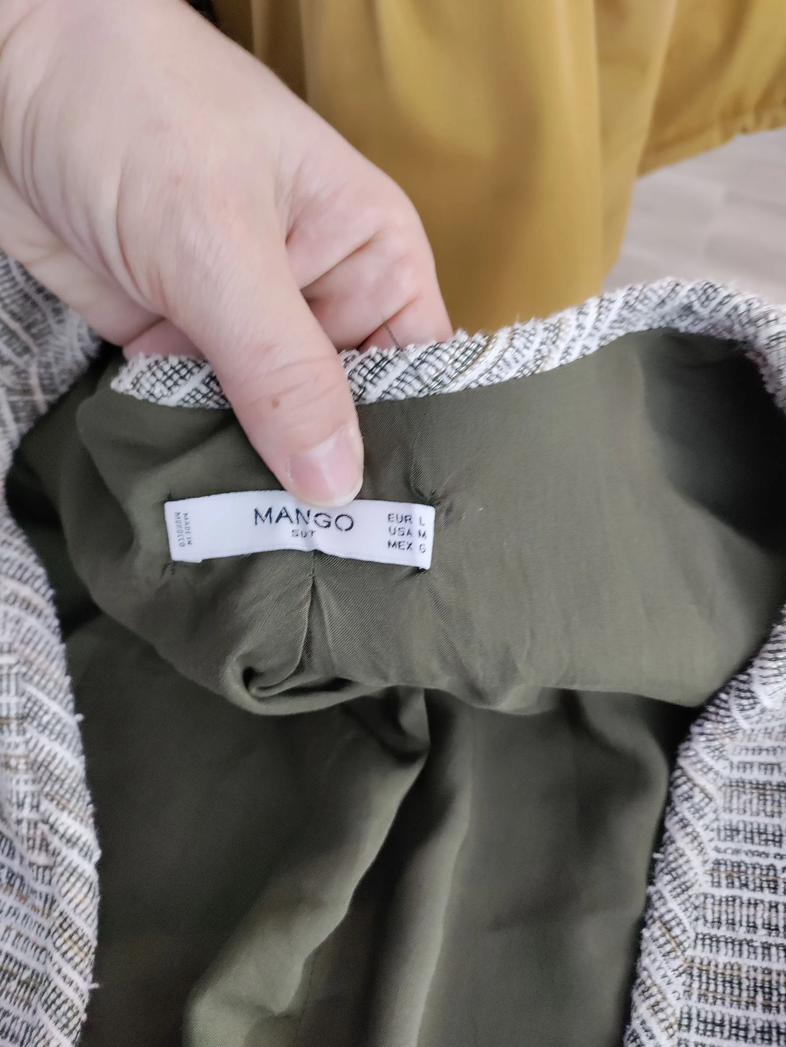 Chaqueta Mango Suit tweed jaspeada abierta – Talla L – photo 9